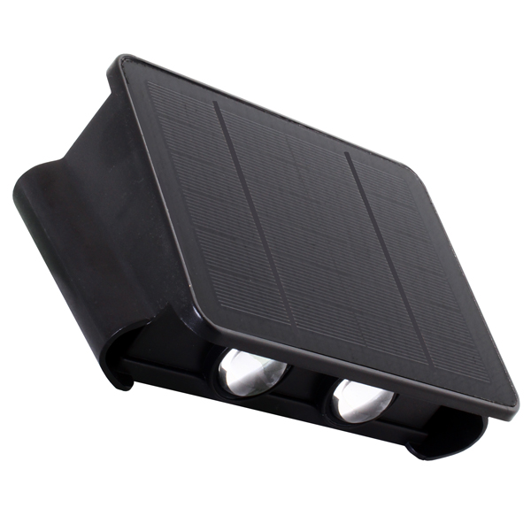 POWERplus Weasel Solar 4 LED Up-Down Wandleuchte Außen Warmweiß